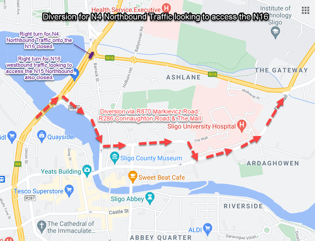 Diversion N4 Northbound - Map 